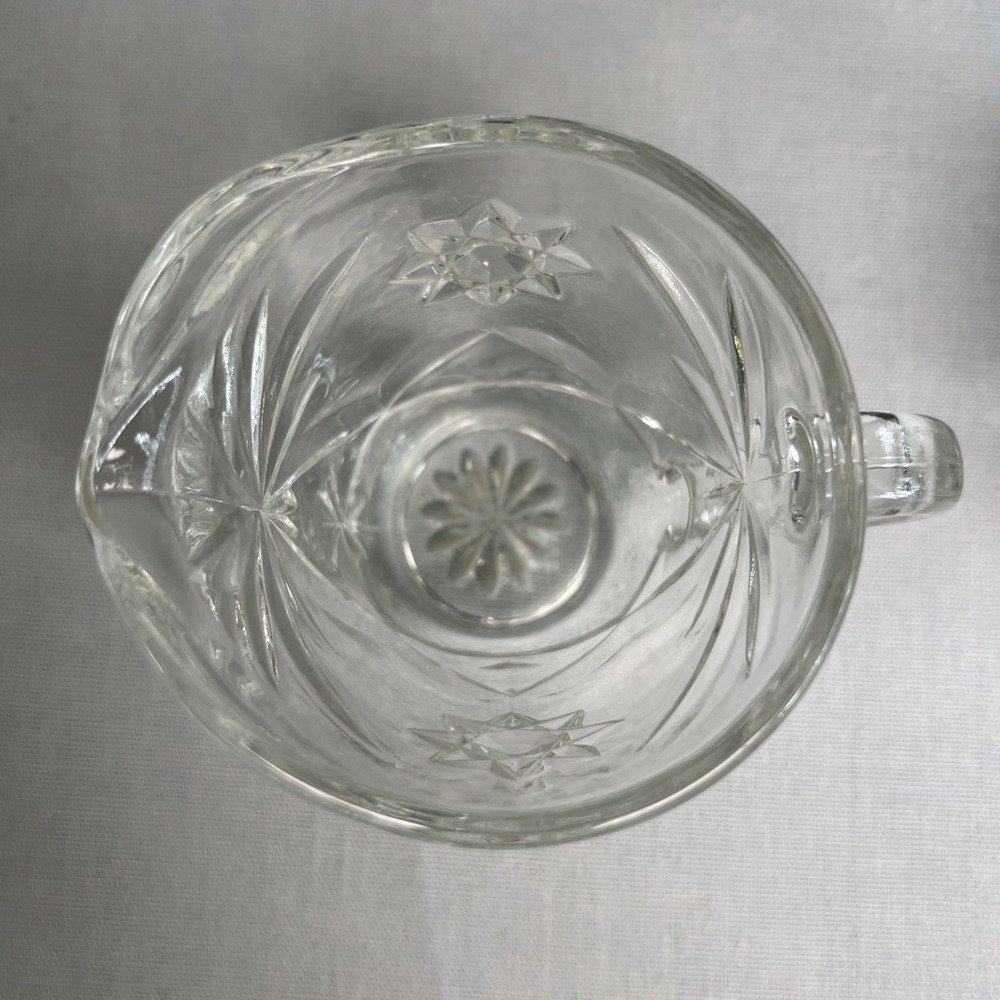 Anchor Hocking Prescut Clear Star of David Covered Sugar Bowl and Creamer Set - Picture 3 of 14